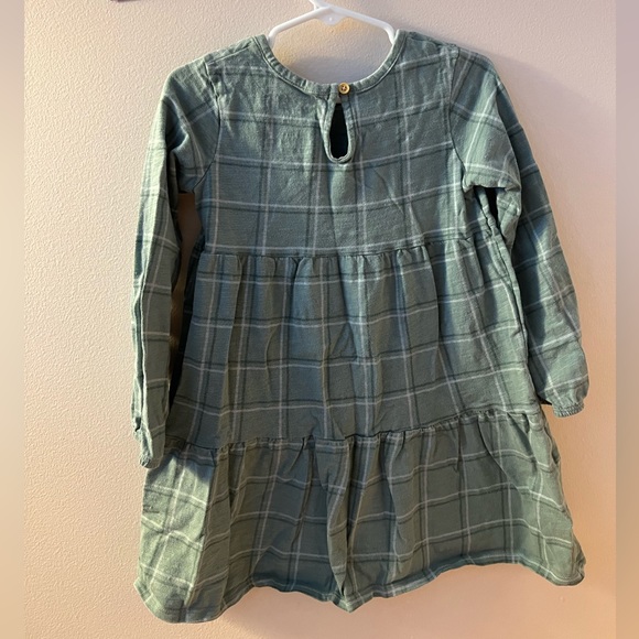 Slate Green Flannel Dress Girls 4T - Picture 2 of 2